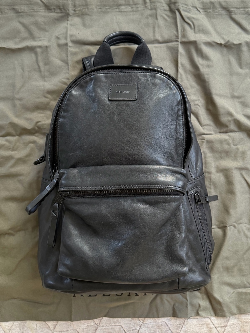 AllSaints Black Sheep Leather Backpack Men’s Laptop Travel Bag